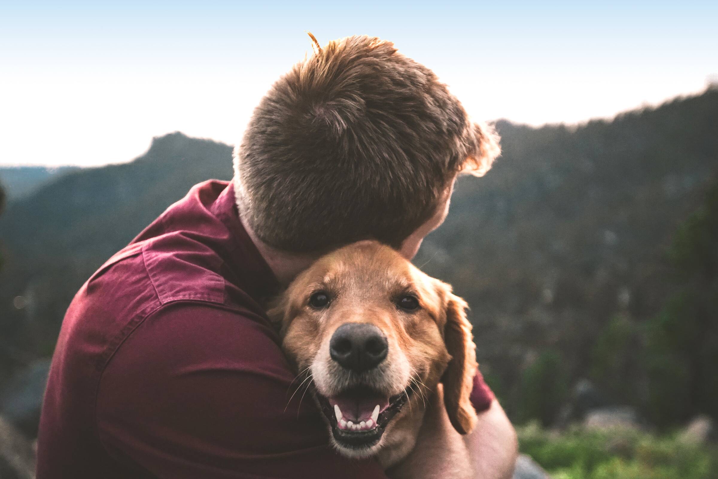 Tierkrankenversicherung für Hunde - Mann mit Hund im Arm